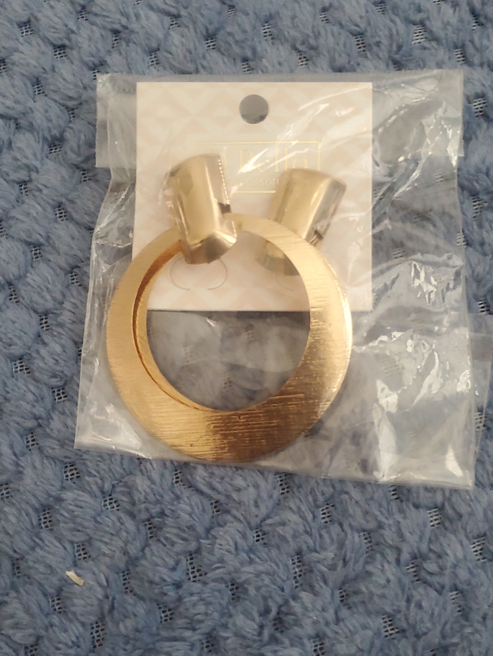Brushed Gold Circular Drop Earrings for Women